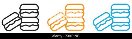 macarons icon vector logo set collection or bundle pack group Stock Vector