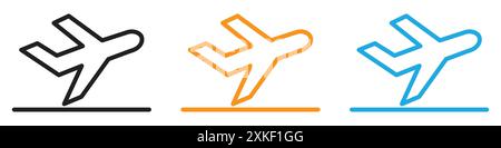 Plane icon vector logo set collection or bundle pack group Stock Vector