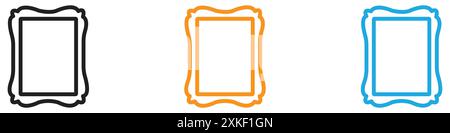 Photo frame icon vector logo set collection or bundle pack group Stock Vector