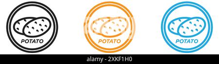 Potato icon vector logo set collection or bundle pack group Stock Vector