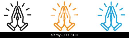 Pray icon vector logo set collection or bundle pack group Stock Vector
