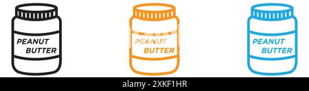 Peanut butter icon vector logo set collection or bundle pack group Stock Vector