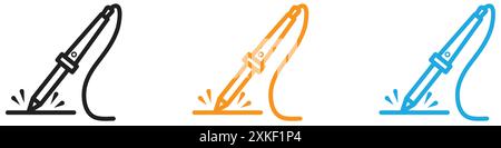 Soldering iron icon vector logo set collection or bundle pack group Stock Vector