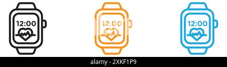 Smart watch icon vector logo set collection or bundle pack group Stock Vector