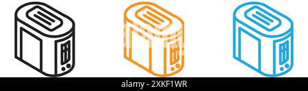toaster icon vector logo set collection or bundle pack group Stock Vector