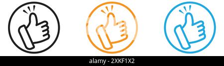 Thumbs Up icon vector logo set collection or bundle pack group Stock Vector