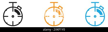 testing time icon vector logo set collection or bundle pack group Stock Vector