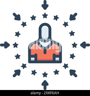 Icon for self promotion, self Stock Vector
