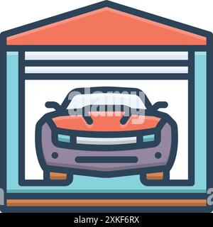 Icon for garage, car Stock Vector
