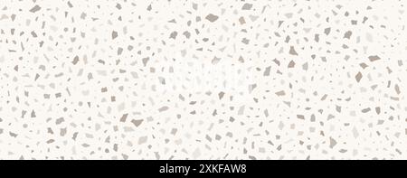 Terrazzo flooring seamless pattern. Vector realistic asphalt texture with colorful mosaic elements. Terrazo tile with natural pieces of marble Stock Vector