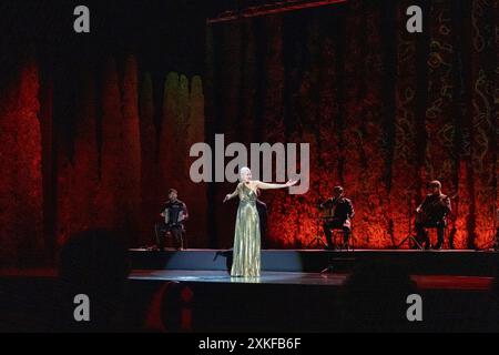 Mariza, concert at the Alhambra in Granada, Andalusia, Spain. Stock Photo