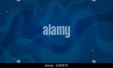 Comic starry galaxy background vector illustration. Abstract stars systems light in magic galaxy on horizontal dark blue background for futuristic ast Stock Vector