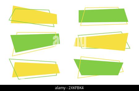 Festive isolated price label collection, web trendy discount banner, horizontal rectangle promotion tag set, abstract color promo badge, flat geometri Stock Vector