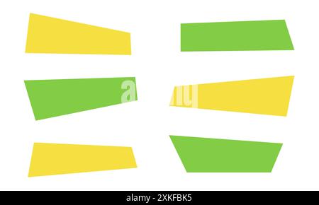 Festive web promotion label collection, flat geometric sale badge, isolated rectangle promo banner, abstract trendy price sticker set, horizontal colo Stock Vector