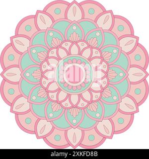 Decorative Colorful Floral Mandala Design. Ornament Vector Illustration. Stock Vector
