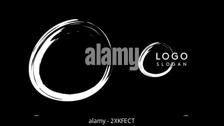 Brushstroke handdrawn letter O. Creative modern logo design, grunge imprint stylish initial logotype for corporate branding, business identity, and Stock Vector