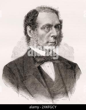 Roundell Palmer, 1st Earl of Selborne, 1812 –1895.  English lawyer, politician and two times Lord High Chancellor of Great Britain.  From Cassell's Illustrated History of England, published c. 1880. Stock Photo