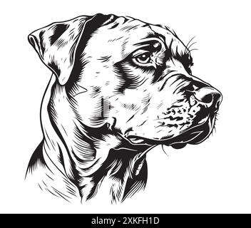 Huntaway dog head clipart. Vector illustration Stock Vector