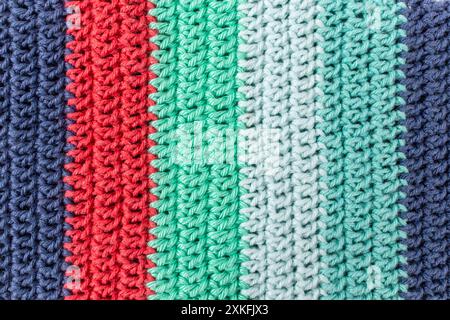 Vertical multi colored crochet lines pattern, abstract   background Stock Photo