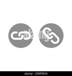 Link in circle vector icon. Computer web site or page symbol. Stock Vector