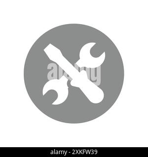 Screwdriver and wrench vector icon. Repair, setup and settings symbol. Stock Vector