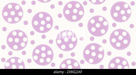funny pattern featuring soft purple polka dots on a white background. Ideal for textile designs, wallpapers, and digital backgrounds. Stock Photo