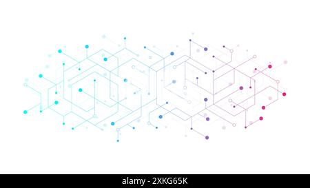 Technology abstract background with triangle and hexagon shapes. Triangular geometric texture for header, web banner, website, presentation Stock Vector