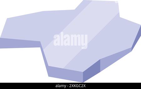 Big iceberg floating on north pole ocean with isometric view Stock Vector