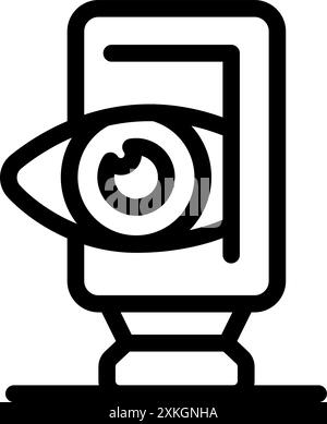 Simple icon representing an eye tracking system scanning vision using modern technology Stock Vector