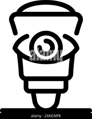 Simple line icon of a security camera, emphasizing the concept of safety and observation Stock Vector