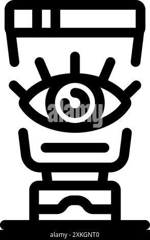 Line icon of an eye cream, illustrating the concept of eye care and beauty products Stock Vector