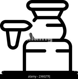 Coffee machine is brewing fresh coffee beans using paper filter Stock Vector
