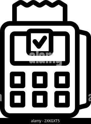Simple icon of a payment terminal showing a successful transaction on the screen Stock Vector