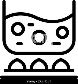 Laboratory equipment heating liquid with bubbles inside, scientific experiment concept Stock Vector
