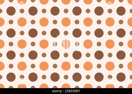 Seamless pattern of brown and orange dots. The pattern is very simple and repetitive. Stock Vector