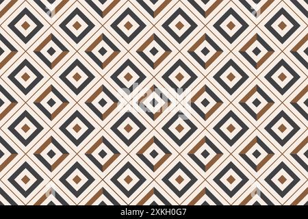 Brown and black checkered seamless pattern. The square shapes are different. Stock Vector