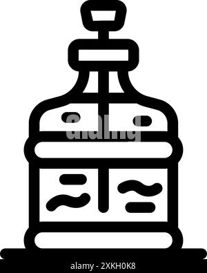 Big bottle water cooler with pump dispenser is standing on the floor Stock Vector