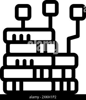 Blockchain technology is connecting with data server, ensuring secure and transparent data management Stock Vector