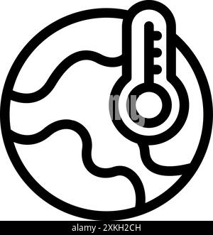 Earth temperature rising icon. The problem of global warming Stock ...