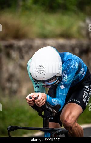 Decathlon AG2R La Mondiale Team riders pictured at the start of stage ...