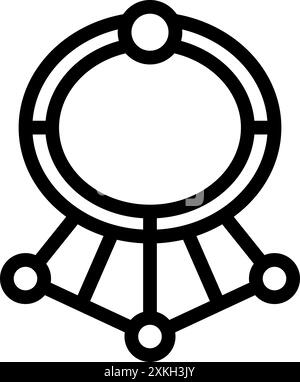 Global network connecting all points with lines through circles symbolizing global business and communication Stock Vector
