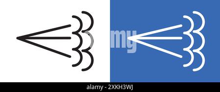 Air spray cloud icon logo sign vector outline in black and white color Stock Vector