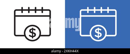 Annuity due icon logo sign vector outline in black and white color Stock Vector