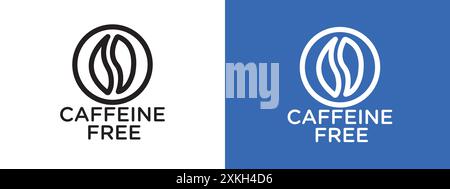 coffeine free icon logo sign vector outline in black and white color Stock Vector