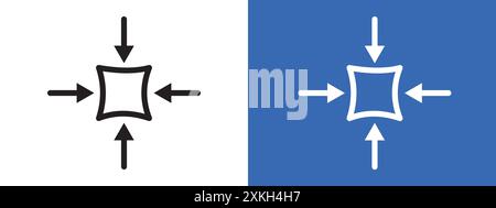 Compact size icon logo sign vector outline in black and white color Stock Vector