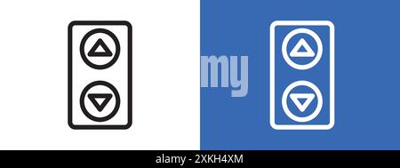 Elevator, lift button icon logo sign vector outline in black and white color Stock Vector