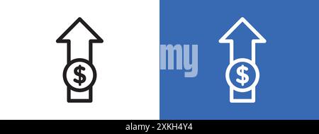 Expensive icon logo sign vector outline in black and white color Stock Vector