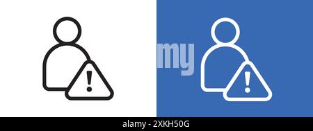 Fake account icon logo sign vector outline in black and white color Stock Vector