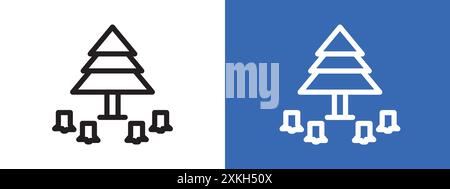 Destruction of forests icon logo sign vector outline in black and white color Stock Vector