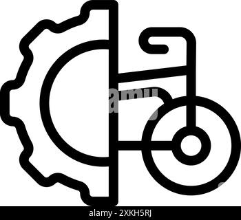 Gear is transforming into a wheelchair, symbolizing innovation in the field of accessibility Stock Vector